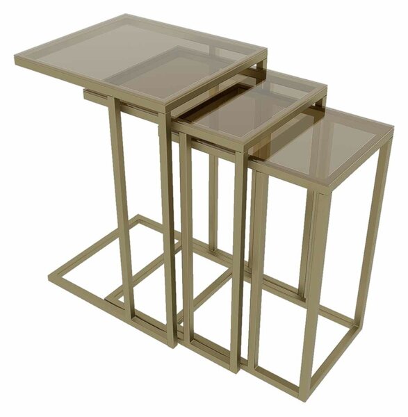 Hanah Home Fészekasztal készlet (3 darab) Antik Bronz Mira - Antik, Bronz