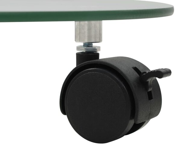 2 db kerek görgős virágalátét edzett üvegből, 28 cm átmérőjű