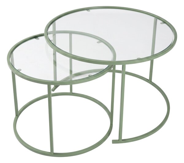 Hanah Home Coffee Table Set Mint Mint-Trs-80-60-Nrd-Srk
