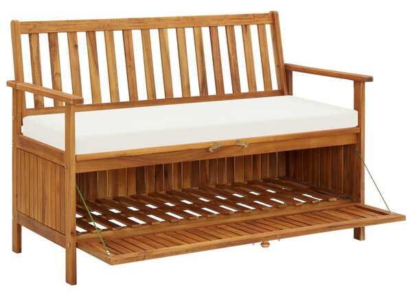 Tömör akácfa kerti XL tárolópad 120 x 63 x 84 cm