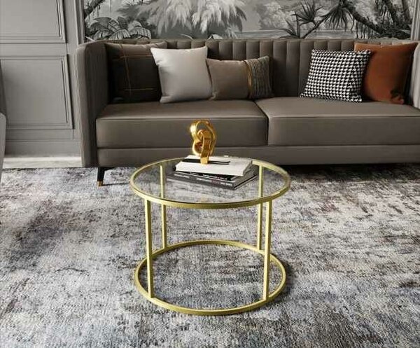 Hanah Home Gold Royal Dohányzóasztal - Arany, Átlátszó
