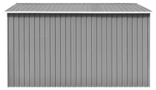 Szürke fém kerti fészer 257 x 298 x 178 cm