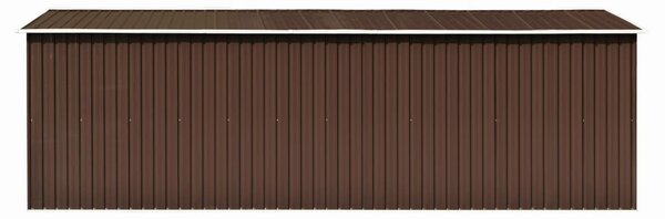 Barna fém kerti fészer 257 x 580 x 181 cm