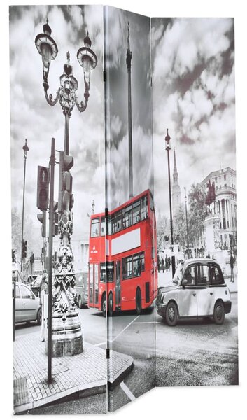 Fekete-fehér londoni busz mintás paraván 120 x 170 cm