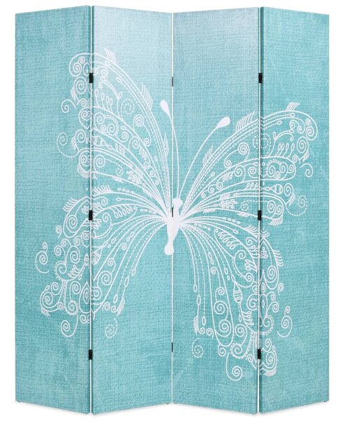 VidaXL kék pillangó mintás paraván 160 x 170 cm