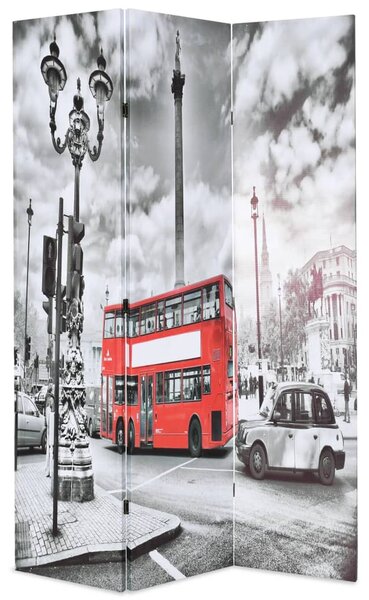 Fekete-fehér londoni busz mintás paraván 120 x 170 cm