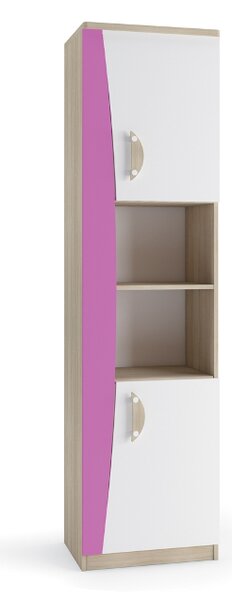 SPARTAN II R2D50 szekrény, sonoma tölgy/fehér, rózsaszín