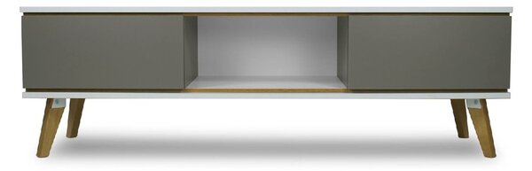 MORGEN TV asztal, 160x50x45, szürke/fehér