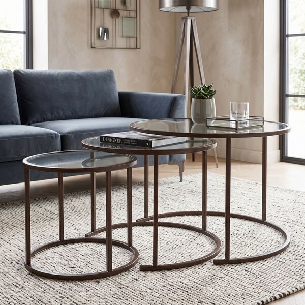 Hanah Home Coffee Table Set Brown Brown-Trs-80-60-42-Nrd-Srk