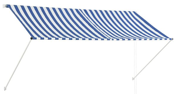 Feltekerhető kék és fehér napellenző 250 x 150 cm