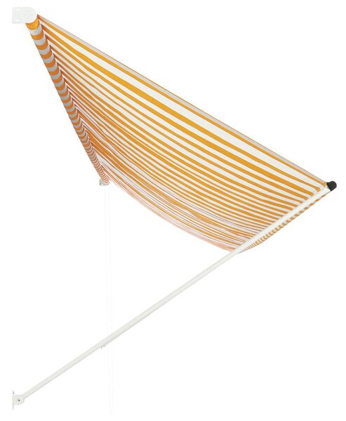 Feltekerhető sárga és fehér napellenző 400 x 150 cm