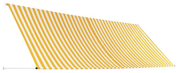 Feltekerhető sárga és fehér napellenző 400 x 150 cm