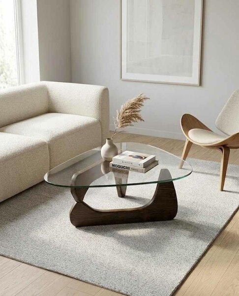 Hanah Home Coffee Table Walnut Asimetrik - Walnut