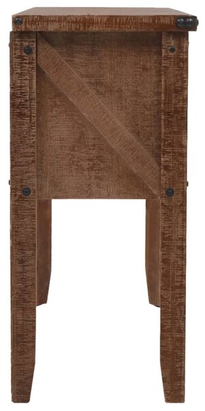 Barna tömör fenyő konzolasztal 131 x 35,5 x 75 cm