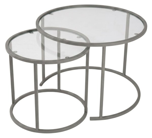 Hanah Home Dohányzóasztal szett Szürke Grey-Trs-60-42-Nrd-Srk