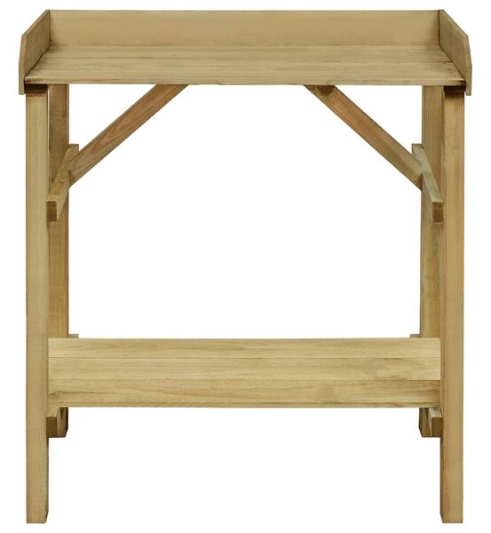 Impregnált fenyőfa kerti virágtartó asztal 75 x 40 x 90 cm