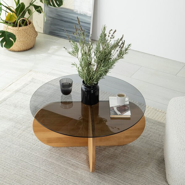Hanah Home Dohányzóasztal Oak Bubble Wood - Fume, Oak