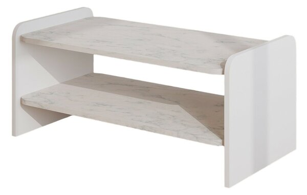 Hanah Home Coffee Table White Marble Amon - White, Marble