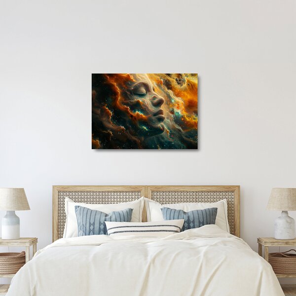Üveg kép - Arc az űrben (70x50 cm)