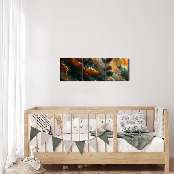 Kép - Arc az űrben (órával) (90x30 cm)
