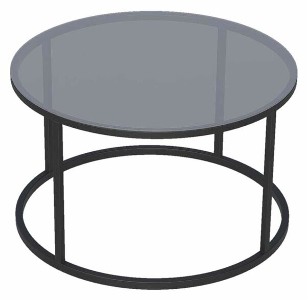 Hanah Home Coffee Table Black Royal - fekete, átlátszó