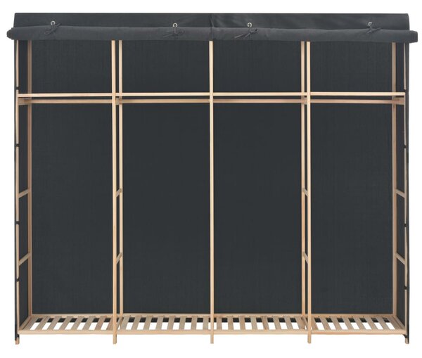 Szürke szövet ruhásszekrény 200 x 40 x 170 cm