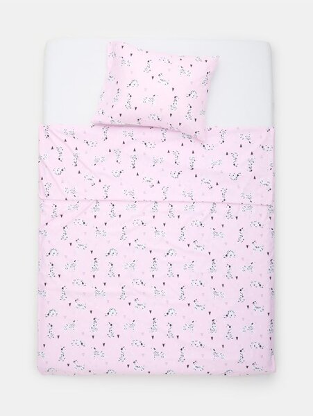 Sinsay - Mikroszálas ágynemű szett dalmata mintával - pasztellpink