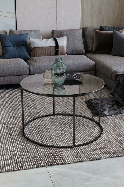 Hanah Home Coffee Table Black Royal - fekete, átlátszó