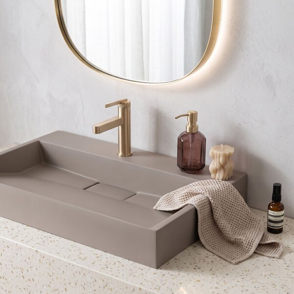 Konglomerátum mosdó Rea GOYA TAUPE 70CM