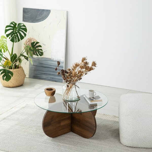 Hanah Home Walnut Bubble Wood dohányzóasztal - dió