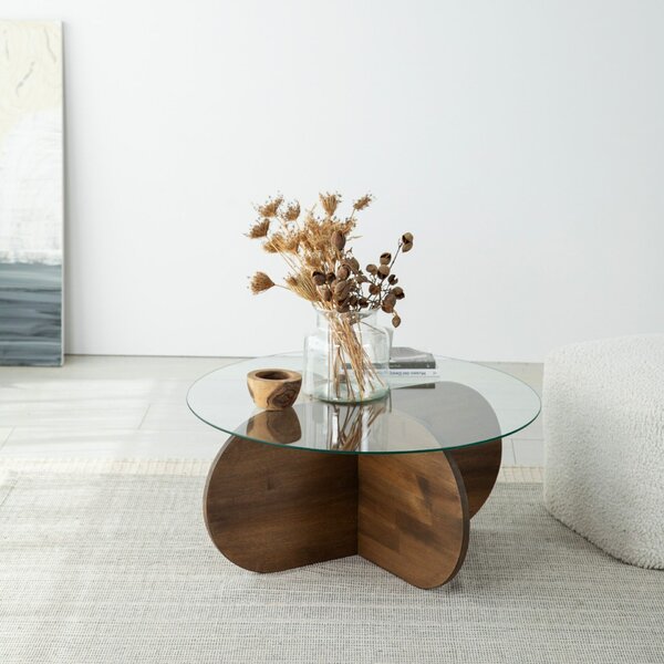 Hanah Home Walnut Bubble Wood dohányzóasztal - dió