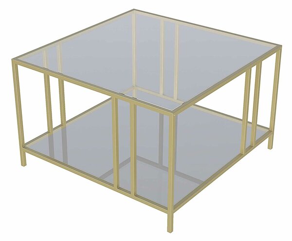 Hanah Home Dohányzóasztal Gold Bakü - Arany, Átlátszó