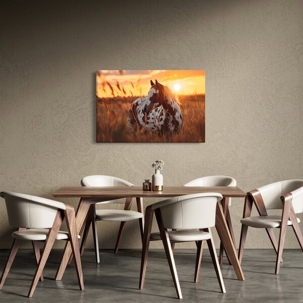 Kép - Ló naplementében (90x60 cm)