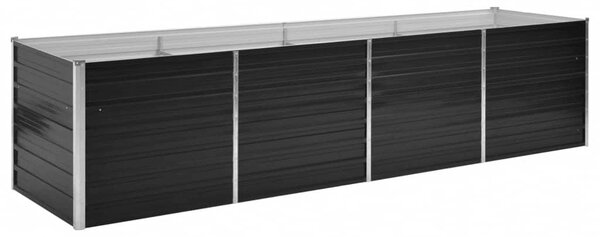 Antracitszürke horganyzott acél kerti magaságyás 320x80x77 cm