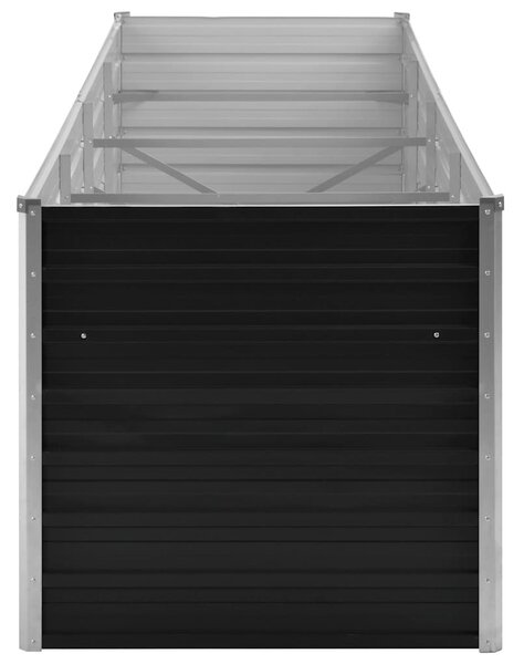 Antracitszürke horganyzott acél kerti magaságyás 320x80x77 cm