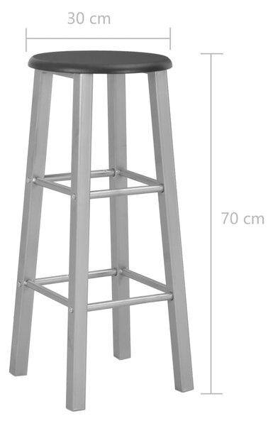 2 db ezüstszínű MDF bárszék