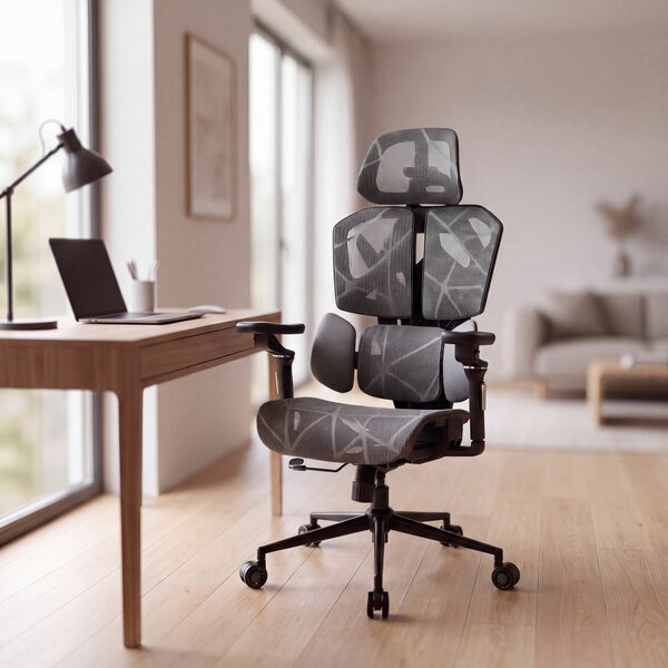 Peppi Titan Mesh Pro Irodai forgószék oldalpárnával - szürke - 119 x 72 x 73 cm Bemeda titan mesh office chair 1123gyk