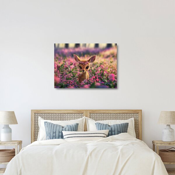 Üveg kép - Aranyos őzike (70x50 cm)