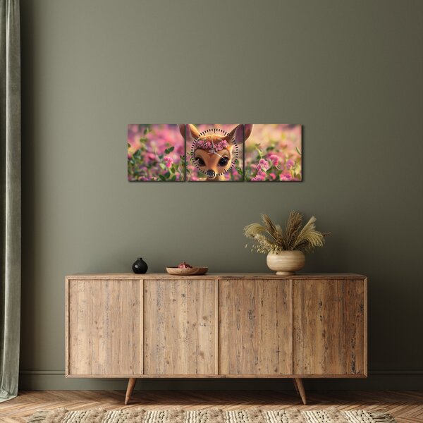 Kép - Aranyos őzike (órával) (90x30 cm)