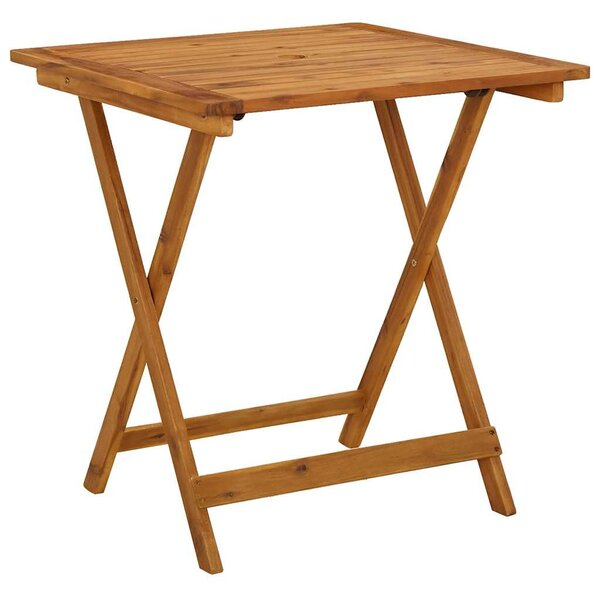 Tömör akácfa összecsukható kerti asztal 70 x 70 x 75 cm