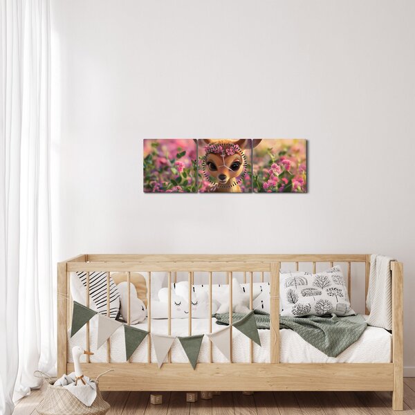 Kép - Aranyos őzike (órával) (90x30 cm)