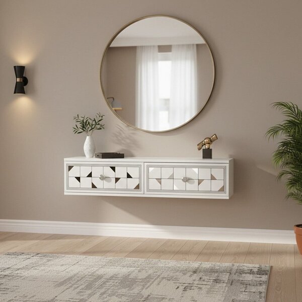 Hanah Home Dresser White Silver Moka 120 - White, Silver