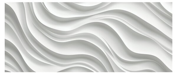 Kép - 3D fehér hullámok (120x50 cm)
