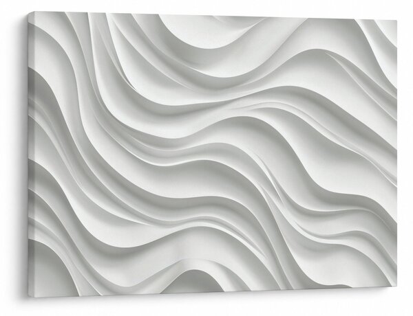Kép - 3D fehér hullámok (70x50 cm)
