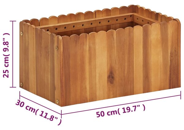 Tömör akácfa kerti magaságyás 50 x 30 x 25 cm