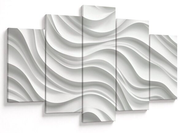 Kép - 3D fehér hullámok (150x105 cm)