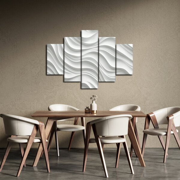 Kép - 3D fehér hullámok (150x105 cm)