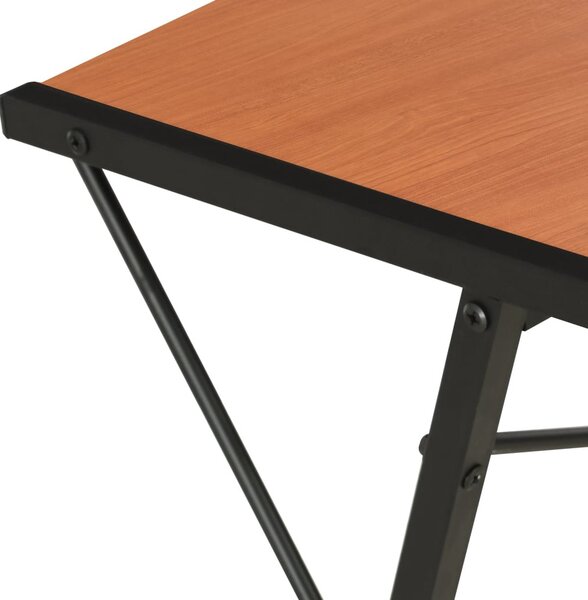 Fekete és barna íróasztal polccal 116 x 50 x 93 cm