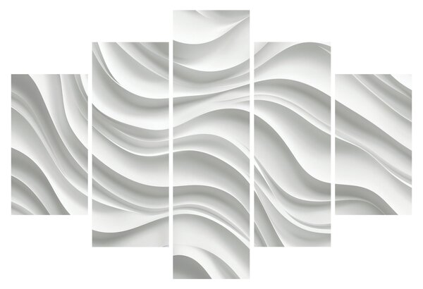 Kép - 3D fehér hullámok (150x105 cm)