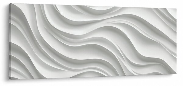 Kép - 3D fehér hullámok (120x50 cm)